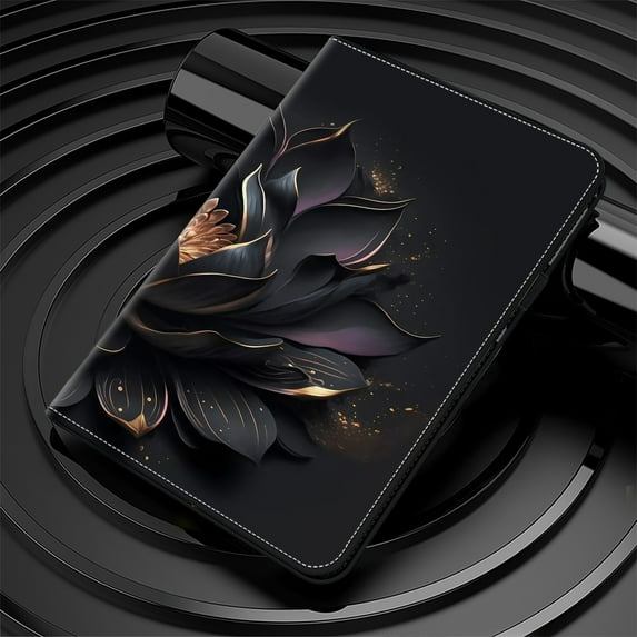 Dteck Case for iPad 11-inch (A16) 2025/iPad 10th Generation 10.9-inch,Magnetic Leather Pattern Case Card Wallet Automatic wake/sleep Shockproof Kickstand Full Body Protevtive Cover,Lotus