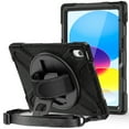 thumbnail image 1 of Dteck Case for iPad 11th Generation 2025/iPad 10th Generation 10.9" 2022 with Rotating Stand Hand/Shoulder Strap Pencil Holder, Military Grade Shockproof iPad Case 10th/11th Gen,Colorful Black, 1 of 4