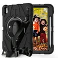 thumbnail image 1 of Dteck Case for iPad 6th/ 5th Generation 9.7", Heavy Duty Shell with Rotating Stand/Hand/Crossbody Strap,Sturdy Shockproof iPad 9.7" Case (2018/2017),Black, 1 of 7