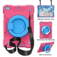 thumbnail image 1 of Dteck Case for iPad 9.7" 2018/2017, Heavy Hybrid Rugged Shockproof Case with Handle Kickstand/Adjustable Shoulder Strap for iPad 6th Gen/iPad 5th Gen 9.7",Rose+Blue, 1 of 7