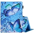 thumbnail image 1 of Dteck Case for iPad 9.7 2018 2017 / iPad Air 2 / iPad Air, Folio Stand PU Leather Case Soft TPU Back Cover with Auto Sleep Wake for iPad 9.7 inch (6th Gen, 5th Gen)/iPad Air 2/iPad Air,Blue Butterfly, 1 of 8