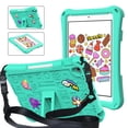 thumbnail image 1 of Dteck Case for iPad 9th/8th/7th iPad 10.2 Case 2021/2020/2019 Shockproof Handle Convertible Stand Case Light Weight EVA Cute Kids ipad Cover DIY Cartoon Pattern with Shoulder Strap,Mintgreen, 1 of 7