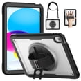 thumbnail image 1 of Dteck Case for iPad 9th/ 8th/ 7th Generation 10.2", Military Grade Shockproof Rugged Case with 360°Rotating Stand, Hand/Shoulder Strap and Pen Holder,Clear, 1 of 10