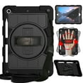 thumbnail image 1 of Dteck Case for iPad 9th/ 8th/ 7th Generation 10.2 inch (Case for iPad 9/8/ 7 Gen), Heavy Duty Shockproof Cover with Rotating Stand Hand/Shoulder Strap Pencil Holder,Black, 1 of 7
