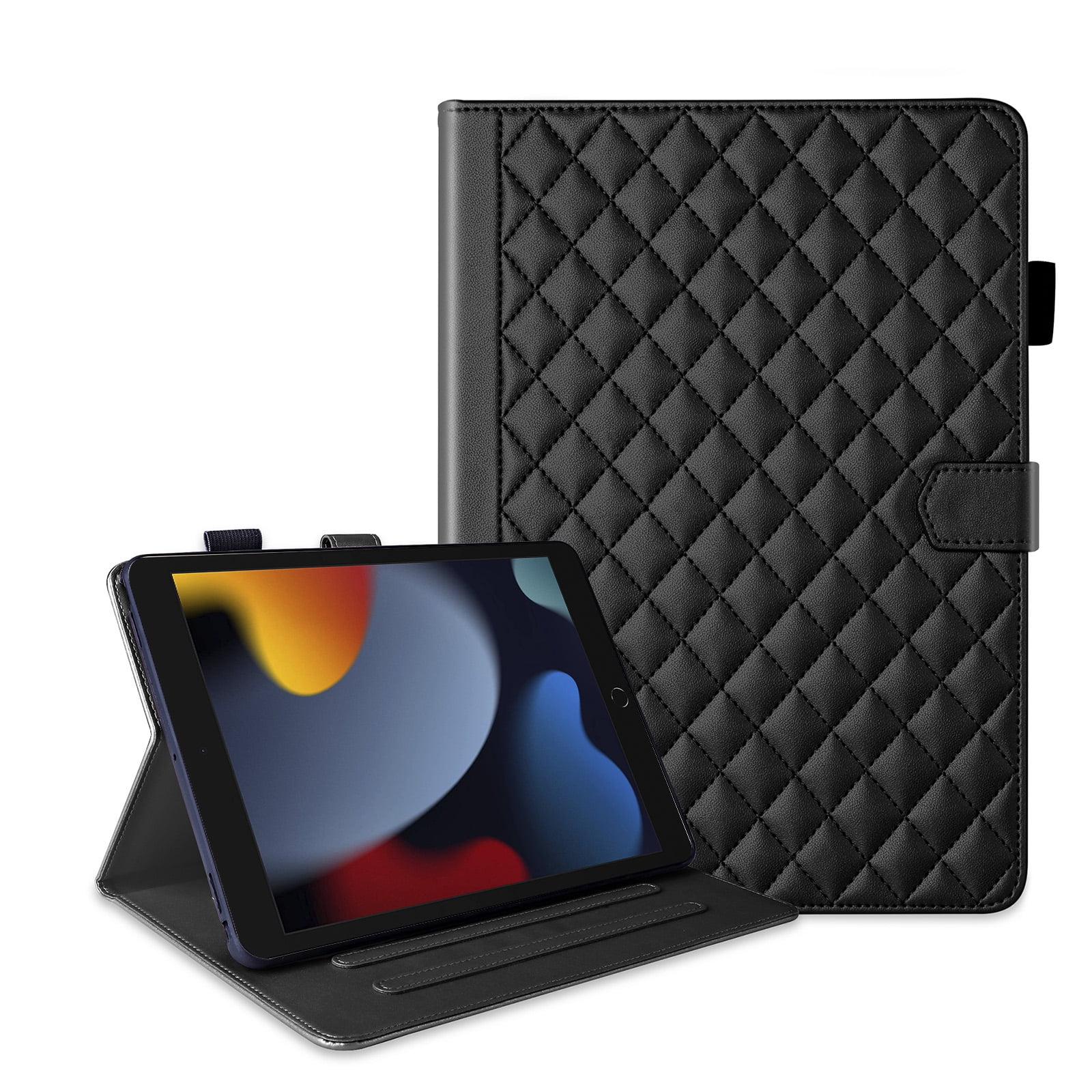 Dteck Case for iPad 9th 8th 7th Generation 10.2 inch,iPad Air 3rd Gen/iPad Pro 10.5" Magnetic PU Leather Smart Auto Wake/Sleep Folio Stand Case Card Slot Pencil Holder Cover,Black