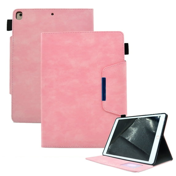 Dteck Case for iPad 9th 8th 7th Generation,Magnetic Leather Smart Case Card Slots Wallet Shockproof Rubber Kickstand Cover for iPad 10.2 inch 2021/2020/2019,Pink