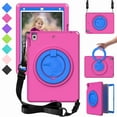thumbnail image 1 of Dteck Case for iPad 9th Generation, iPad 8th/ 7th Generation Case, iPad 10.2-inch Case 2021/ 2020/ 2019, Heavy Duty Case for Kids with Screen Protector Stand Hand & Shoulder Strap,Rose, 1 of 8