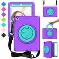 thumbnail image 1 of Dteck Case for iPad 9th Generation, iPad 8th/ 7th Generation Case, iPad 10.2-inch Case 2021/ 2020/ 2019, Heavy Duty Case for Kids with Screen Protector Stand Hand & Shoulder Strap,Purple, 1 of 8