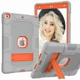 thumbnail image 1 of Dteck Case for iPad 9th Generation / iPad 8th Generation / iPad 7th Generation (10.2 Inch, 2021/2020/2019 Model), Slim Heavy Duty Shockproof Rugged Protective Case for iPad 10.2 inch, Gray+Orange, 1 of 3
