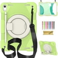 thumbnail image 1 of Dteck Case for iPad A16 11th Gen 11" 2025/10th Generation 10.9" 2022, Heavy Duty Shockproof iPad Cover with Portable Rotation Handle Stand Crossbody Shoulder Strap, Green, 1 of 8