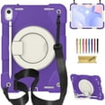 thumbnail image 1 of Dteck Case for iPad A16 11th Gen 11" 2025/10th Generation 10.9" 2022, Heavy Duty Shockproof iPad Cover with Portable Rotation Handle Stand Crossbody Shoulder Strap, Deep Purple, 1 of 8