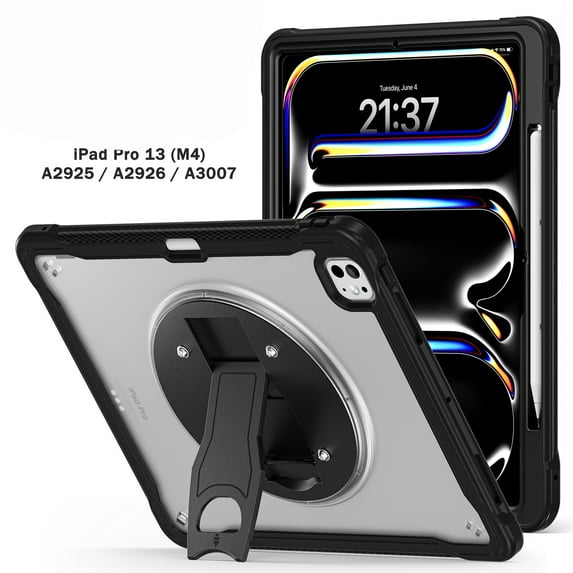 Dteck Case for iPad (A16) 11th Generation 11 inch 2025 & 10th Generation 10.9 inch 2022 with Shoulder Strap, Durable Shock-Absorbing Corners with Foldable Kickstand Built-in Pen Slot Cover, Clear