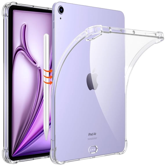 Dteck Case for iPad Air 11 Inch (2024), iPad Air 5th/4th Generation 10.9" Classic Clear Tablet Cover, Shockproof TPU Gel Silicone, Slim and Protable, Transparent