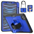 thumbnail image 1 of Dteck Case for iPad Air 11 Inch Case M2 2024, Heavy Duty Shockproof Protective Case with 360° Rotating Stand, Hand/Shoulder Strap and Pen Holder,Deep Blue, 1 of 9