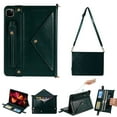thumbnail image 1 of Dteck Case for iPad Air 11 inch 2024,Folio Stand PU Leather Cover with Hand Strap, Crossbody Protective Case w/Pen Holder Card Slots Envelope Pocket Wallet Case for iPad Air 11-in. (M2),Darkgreen, 1 of 7