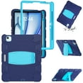 thumbnail image 1 of Dteck Case for iPad  Air 11 inch 2025/2024,Heavy Duty Silicone Case 3-Layer Protection Built-in Pencil Holder Shockproof Kickstand Cover for iPad  Air 11-in. M3/M2,Navy+Blue, 1 of 5