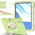 thumbnail image 1 of Dteck Case for iPad Air 11 inch 2025/2024,Heavy Duty Silicone Case 3-Layer Protection Shockproof Kickstand Cover with Pencil Holder/Hand Strap/Shoulder Strap for iPad Air 11-in. M3/M2,Green+White, 1 of 9