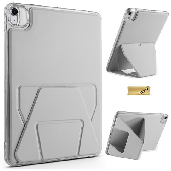 Dteck Case for iPad Air 11 inch 2025/2024 (M3/M2),Shockproof TPU+Leather Case Stand Back Cover for iPad Pro 11 inch (2022/2021/2020/2018)/iPad Air 4th/5th Generation,Gray