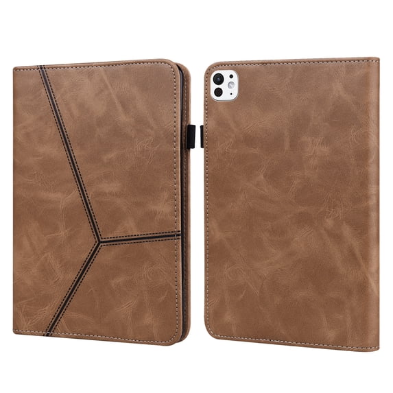 Dteck Case for iPad Air 13 inch 2024/iPad Pro 12.9" 2022/2021/2020/2018,Magnetic PU Leather Smart Auto Wake/Sleep Folio Stand Case Card Slot Pencil Holder Cover,Brown