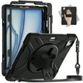 thumbnail image 1 of Dteck Case for iPad Air 13 inch 2025/2024,Heavy Duty Armor Shockproof Kids Case with Rotating Stand & Hand/Shoulder Strap for iPad Air 13-in. M3/M2,Black, 1 of 7
