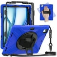 thumbnail image 1 of Dteck Case for iPad Air 13 inch 2025/2024,Heavy Duty Armor Shockproof Kids Case with Rotating Stand & Hand/Shoulder Strap for iPad Air 13-in. M3/M2,Blue, 1 of 7