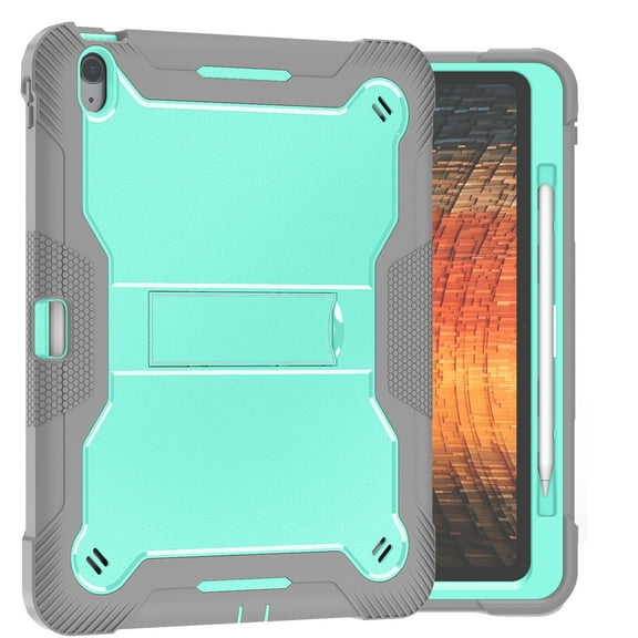 Dteck Case for iPad Air 13-inch (M2) 2024, iPad Air 13 Inch Case with Kickstand and Pencil Holder, Heavy Duty Shockproof Protective Cover for Kids,Green
