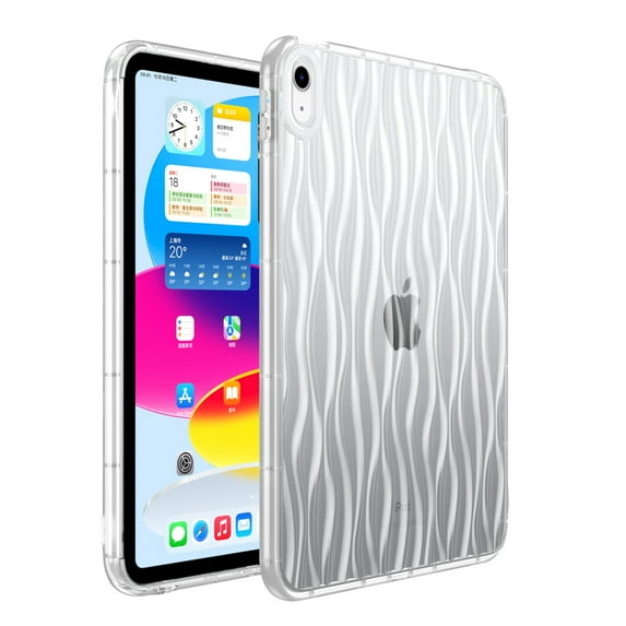 Dteck Case for iPad Air 5 / iPad Air 4 / iPad Pro 11, Slim and Light Weight Yellowing Resistant TPU Protective Case with Transparent Back Cover with Ripple Design,Clear