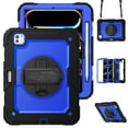 thumbnail image 1 of Dteck Case for iPad M4 Pro 11 Case 2024, Shockproof with Screen Protector/Swivel Kickstand/Hand Strap/Pencil Holder Shoulder Strap Rugged Cover,Black+Blue, 1 of 7