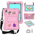 thumbnail image 1 of Dteck Case for iPad Mini 6 Shockproof Handle Convertible Stand Light Weight EVA Cute Kids ipad Cover DIY Cartoon Pattern with Shoulder Strap Cover for Mini 6th Gen 2021 8.3 Inch,,Pink, 1 of 7