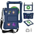 thumbnail image 1 of Dteck Case for iPad Mini 6 Shockproof Handle Convertible Stand Light Weight EVA Cute Kids ipad Cover DIY Cartoon Pattern with Shoulder Strap Cover for Mini 6th Gen 2021 8.3 Inch,Navyblue, 1 of 7
