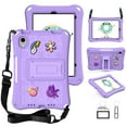 thumbnail image 1 of Dteck Case for iPad Mini 6 Shockproof Handle Convertible Stand Light Weight EVA Cute Kids ipad Cover DIY Cartoon Pattern with Shoulder Strap Cover for Mini 6th Gen 2021 8.3 Inch,Lightpurple, 1 of 7