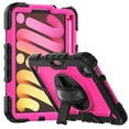 thumbnail image 1 of Dteck Case for for iPad mini (A17 Pro) 8.3 inch 2024/mini 6th Gen,Shockproof Durable Sturdy Protection Case with Screen Protector 360 Rotating Stand Hand/Shoulder Strap Heavy Duty Cover,Rose+Black, 1 of 9