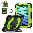 thumbnail image 1 of Dteck Case for iPad Mini 7 (A17 Pro) 2024/ Mini 6 8.3" with Screen Protector Soft TPU Film Pencil Holder 360 Rotating Hand Grip Stand,Drop-Proof Case for iPad Mini 7th/6th Generation 8.3",Black Green, 1 of 9