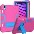 thumbnail image 1 of Dteck Case for iPad Mini 7 A17 Pro 2024 / iPad Mini 6 2021 8.3 Inch, Heavy Duty Silicone+PC Shockproof Rugged Protective Case Stand Cover for iPad Mini 7th/6th Generation 8.3",Rose+Blue, 1 of 6