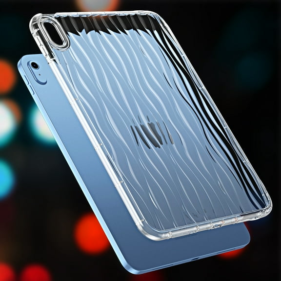 Dteck Case for iPad Pro 10.5 2019/2017, Slim and Light Weight Yellowing Resistant TPU Protective Case with Transparent Back Cover with Ripple Design,Clear