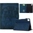 thumbnail image 1 of Dteck Case for iPad Pro 11” 1st/2nd/3rd/4th Gen (2018/2020/2021/2022) & iPad Air 4/Air 5 10.9", Embossed Stand with Multiple Viewing Angles Stand PU Leather Back Cover, Darkblue, 1 of 6