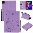 thumbnail image 1 of Dteck Case for iPad Pro 11" 2020 & 2018 with Pencil Holder PU Leather Embossed Pattern Premium Flip Folio Smart Stand Magnetic Cover [Auto Sleep/Wake Feature][Card Holder/Pocket], Purple, 1 of 5