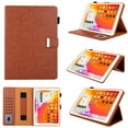 thumbnail image 1 of Dteck Case for iPad Pro 11-in. (M4) 2024,Magnetic Leather Card Pocket Wallet Smart Case Shockproof Rubber Kickstand Hand Strap Holder Cover for iPad Pro 11" 2024,Brown, 1 of 7