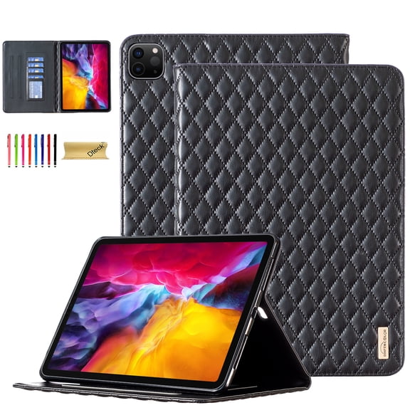 Dteck Case for iPad Pro 11 inch 2022/2021/2020/2018, iPad Air 5th/4th Generation 10.9 inch, Smart with Card Holder Auto Sleep/Wake Cover Protective Soft PU Leather Case for Apple iPad Pro 11", Black