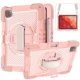 thumbnail image 1 of Dteck Case for iPad Pro 11 inch 2024,Heavy Duty Rotating Stand Rugged Silicone Case Shockproof PC Cover with Adjustable Hand/Shoulder Strap for iPad Pro 11" 2024,Rosegold, 1 of 7
