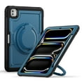 thumbnail image 1 of Dteck Case for iPad Pro 11 inch 2024, Heavy Duty Silicone Case Shockproof Hard PC Protective 360°Rotating Hand Grip Stand Cover with Shoulder Strap for iPad Pro 11-in. (M4) 2024, Navyblue, 1 of 9