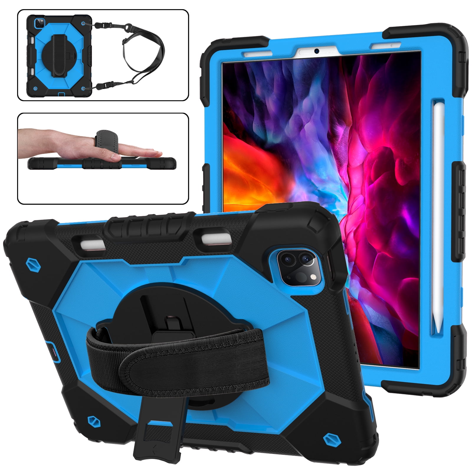 Dteck Case for iPad Air 5th 4th Generation 10.9-inch,iPad Pro 11-inch  2021/2020/2018 Shockproof Rubber Heavy Duty 3-Layer Protection Armor  Kickstand