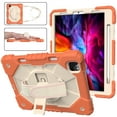 thumbnail image 1 of Dteck Case for iPad Pro 11 inch 4th/3rd/2nd/1st Gen(2022/2021/2021/2018) iPad Air 4th/5th Gen 10.9",Shockproof Stand Rubber Built-in Pencil Holder Cover with Hand/Shoulder Strap,Orange/Beige, 1 of 6