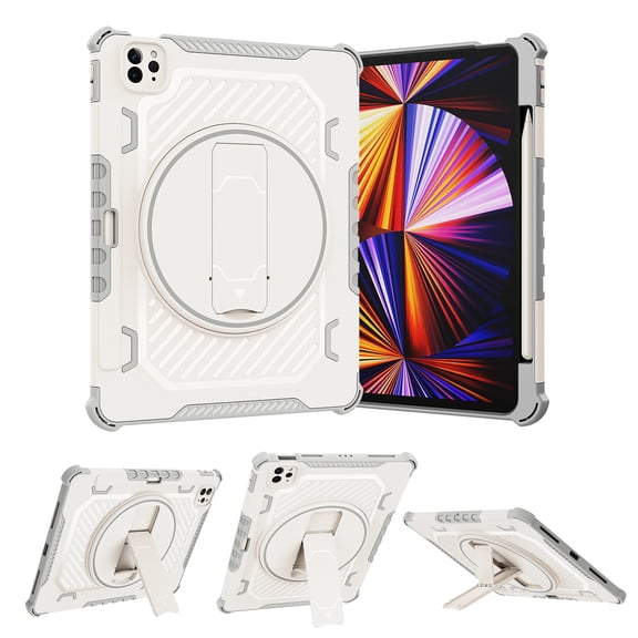 Dteck Case for iPad Pro 11 inch 4th 3rd 2nd Gen,iPad Air 4th 5th Gen 10.9" Shockproof Rubber Case Heavy Duty Silicone Rugged Kickstand Protective Cover for iPad Pro 11" 2022/2021/2020/2018,Gray