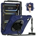 thumbnail image 1 of Dteck Case for iPad Pro 11 inch M4 2024,Heavy Duty Armor Shockproof Kids Case with Rotating Stand & Hand/Shoulder Strap for iPad Pro 11-in. (M4),Navyblue, 1 of 7
