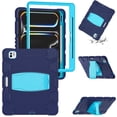 thumbnail image 1 of Dteck Case for iPad Pro 11 inch M4 2024,Heavy Duty Silicone Case 3-Layer Protection Built-in Pencil Holder Shockproof Kickstand Cover for iPad Pro 11-in. (M4),Navy+Blue, 1 of 5