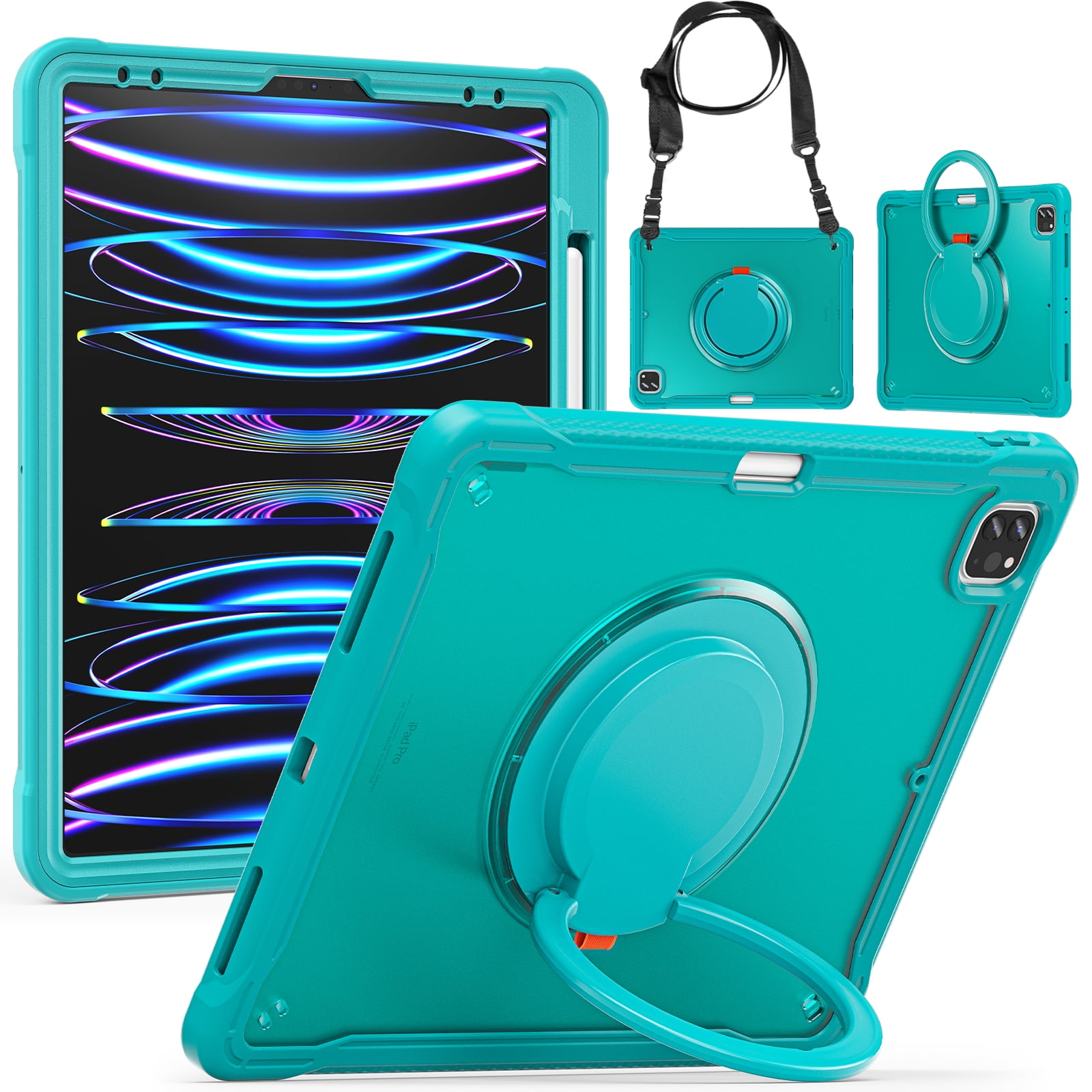 Dteck Case for iPad Pro 12.9 2022 6th Gen / 2021 5th Gen / 2020 4th Gen, Military Grade Silicone