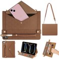 thumbnail image 1 of Dteck Case for iPad Pro 12.9 Case 6th/5th/4th/3rd Generation 2022/2021/2020/2018, iPad Air 13" 2024 Slim Protective Case with Pencil Holder Envelope Pocket Hand Strap Holder Crossbody iPad Case,Brown, 1 of 9