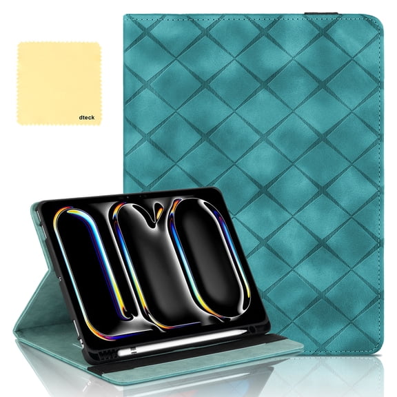 Dteck Case for iPad Pro 12.9 6th / 5th / 4th / 3rd Generation Case 2022/2021/2020/2018 with Pencil Holder, Smart Shockproof Premium PU Leather Flip Folio Stand with Multiple Viewing Angles,Green