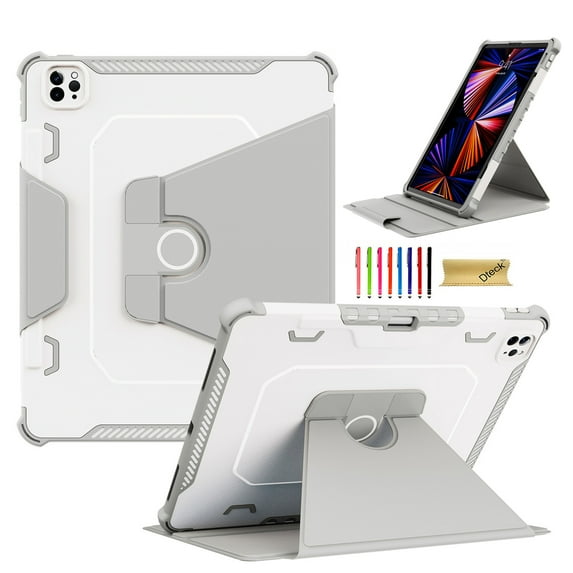 Dteck Case for iPad Pro 12.9 inch 2022/2021/2020/2018, Magnetic Closure Rotating Case Auto Wake Sleep Smart Cover for 12.9-inch iPad 6th/5th/4th/3rd Gen, Gray